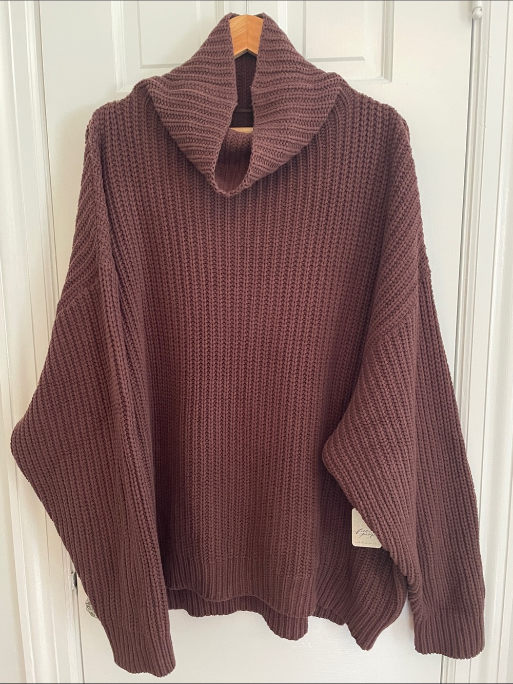 Free People Chunky Sweater in Chocolate Brown